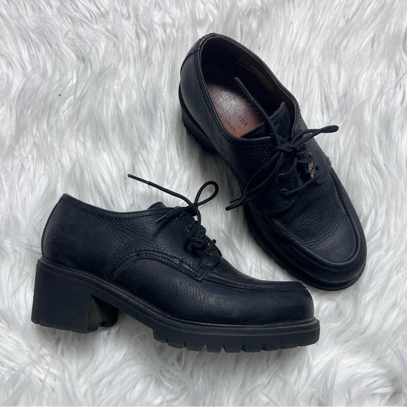 Havana Joe Black Leather Lace-Up Shoes - Picture 1 of 8